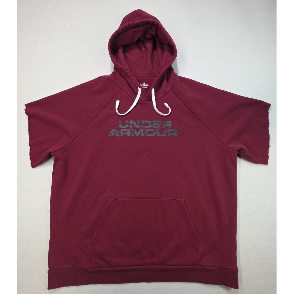 Under Armour Rival Short Sleeve Hoodie Men 2XL LIMITED USE Double Sided Pullover